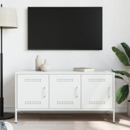 Berkfield Tv Cabinet White 100.5X39X50.5 Cm Steel - thumbnail 3