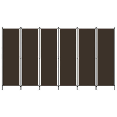 Walplus 6-Panel Room Divider Brown 300X180 Cm - image 1
