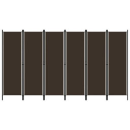 Walplus 6-Panel Room Divider Brown 300X180 Cm