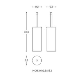Cosmic Toilet Brush & Holder, Brushed Gold Pvd, Logic Collection - thumbnail 4