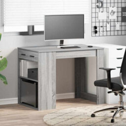 Berkfield Desk With Drawer And Shelf Grey Sonoma 102X62X77.5 Cm Engineered Wood - thumbnail 3