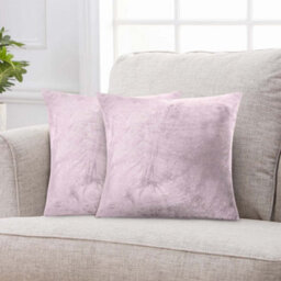 Ameha Pink Plain Velvet Cushions Set, 18X18 Inch, Includes 2 Filled Cushions & 2 Covers, Breathable & Anti Allergic - thumbnail 8