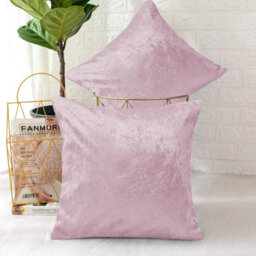 Ameha Pink Plain Velvet Cushions Set, 18X18 Inch, Includes 2 Filled Cushions & 2 Covers, Breathable & Anti Allergic - thumbnail 9