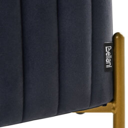 Wyld And Coco Velvet Bench Black Upholstery With Gold Metal Legs 91 X 47 Cm - Glam Living Room - thumbnail 6