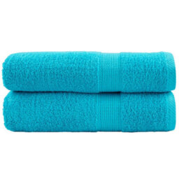 Berkfield Premium Hand Towels Solund 2 Pcs Turquoise 50X100 Cm 600 Gsm