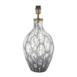 Luminosa Lighting Luminosa Vibo Table Lamp Charcoal Artisan Glass & Matt Antique Brass Plate
