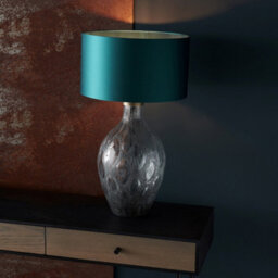 Luminosa Lighting Luminosa Vibo Table Lamp Charcoal Artisan Glass & Matt Antique Brass Plate - thumbnail 5
