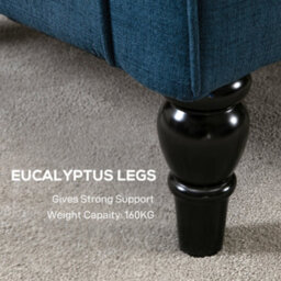 Wyld Haus Letofi Blue Wingback Accent Chair With Button-Tufted Upholstery And Piped Arms - thumbnail 7