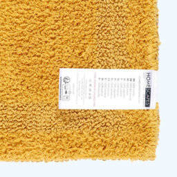 Homescapes Luxury Reversible Extra Large Bath Mat - Mustard Yellow - thumbnail 3