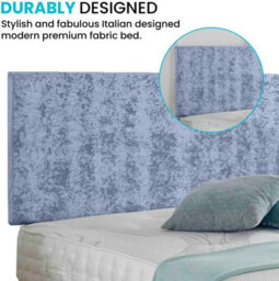 Dining Tables Classic Premium Fabric Divan Bed , 2 Drawers (Same Side) - King - Denim Cruhsed Velvet - thumbnail 3