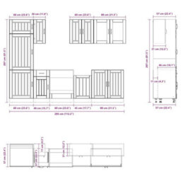 Berkfield 8 Piece Kitchen Cabinet Set Kalmar Old Wood Engineered Wood - thumbnail 8