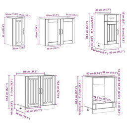 Berkfield 8 Piece Kitchen Cabinet Set Kalmar Old Wood Engineered Wood - thumbnail 9