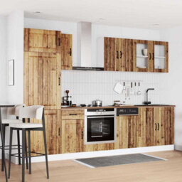 Berkfield 8 Piece Kitchen Cabinet Set Kalmar Old Wood Engineered Wood - thumbnail 3
