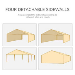 Outsunny 6 X 3(M) Outdoor Gazebo Canopy Party Tent With 6 Removable Side Walls - thumbnail 5