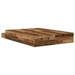 Berkfield Modern Storage Bed Frame Old Wood 150X200 Cm - thumbnail 7