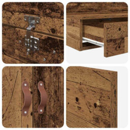 Berkfield Modern Storage Bed Frame Old Wood 150X200 Cm - thumbnail 9