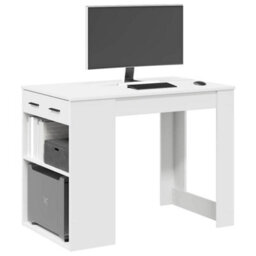 Berkfield Desk With Drawer And Shelf White 102X62X77.5 Cm Engineered Wood