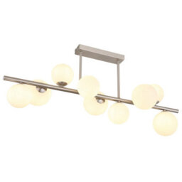 Luminosa Lighting Luminosa Riha Globe Ceiling Light Nickel Matt Opal Glass Shade 9X G9 3000K - thumbnail 1