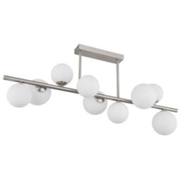 Luminosa Lighting Luminosa Riha Globe Ceiling Light Nickel Matt Opal Glass Shade 9X G9 3000K - thumbnail 2