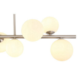 Luminosa Lighting Luminosa Riha Globe Ceiling Light Nickel Matt Opal Glass Shade 9X G9 3000K - thumbnail 4