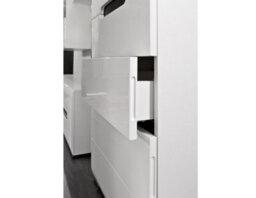 Impact Furniture Tallboy Tall Chest Of 5 Drawers White Gloss Bedroom Living Room Storage Soft Close Premium Quality Azteca - thumbnail 7