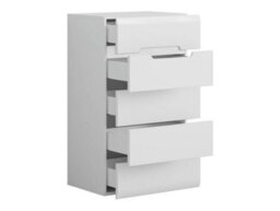 Impact Furniture Tallboy Tall Chest Of 5 Drawers White Gloss Bedroom Living Room Storage Soft Close Premium Quality Azteca - thumbnail 5