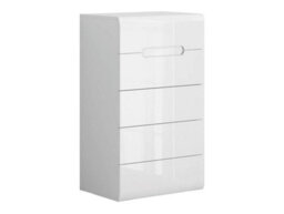 Impact Furniture Tallboy Tall Chest Of 5 Drawers White Gloss Bedroom Living Room Storage Soft Close Premium Quality Azteca - thumbnail 4