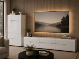 Impact Furniture Tallboy Tall Chest Of 5 Drawers White Gloss Bedroom Living Room Storage Soft Close Premium Quality Azteca - thumbnail 3