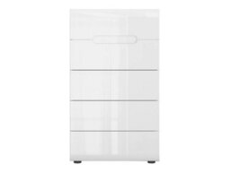 Impact Furniture Tallboy Tall Chest Of 5 Drawers White Gloss Bedroom Living Room Storage Soft Close Premium Quality Azteca - thumbnail 8