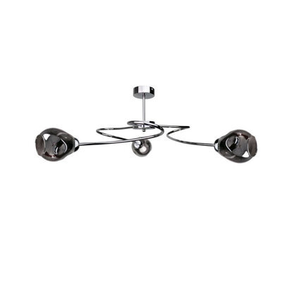 Luminosa Lighting Luminosa Zahra Multi Arm Semi Flush Ceiling Light Silver, 67Cm, 3X E27