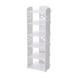 Living And Home 6 Tier White Plastic Shoe Rack Shoe Storage Organiser Open Style Shoe Shelf - thumbnail 4