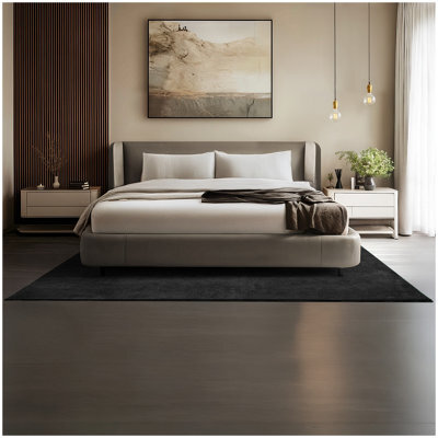 Tectake Rug Zonelle Short Pile And Ultra-Soft Carpet In Rectangular Or Round Design 160 X 230 Cm - Black - image 1