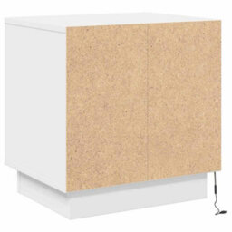Berkfield Modern Bedside Cabinet With Led Lights White 44X34,5X45 Cm - thumbnail 8