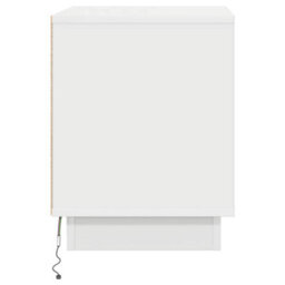 Berkfield Modern Bedside Cabinet With Led Lights White 44X34,5X45 Cm - thumbnail 7