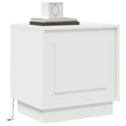 Berkfield Modern Bedside Cabinet With Led Lights White 44X34,5X45 Cm - thumbnail 3