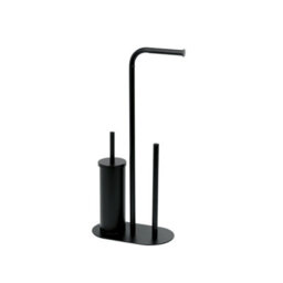 Showerdrape Aspen Black 3 In 1 Toilet Roll & Brush Combo - thumbnail 3