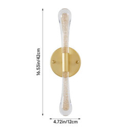 Darphe Modern Sand Gold Led Crystal Wall Sconce Light With Iron Base Warm Light 42Cm H - thumbnail 9
