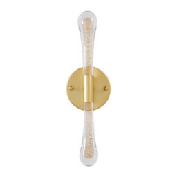 Darphe Modern Sand Gold Led Crystal Wall Sconce Light With Iron Base Warm Light 42Cm H - thumbnail 2