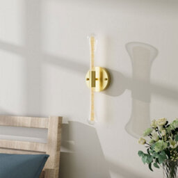 Darphe Modern Sand Gold Led Crystal Wall Sconce Light With Iron Base Warm Light 42Cm H - thumbnail 1