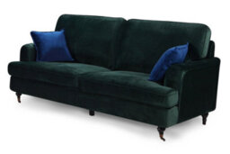 Bottle Green Velvet 3 + 2 Seater Sofa Set For Living Room Astbury - thumbnail 4