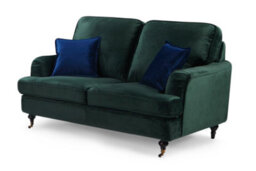 Bottle Green Velvet 3 + 2 Seater Sofa Set For Living Room Astbury - thumbnail 3