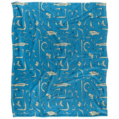 Jq Licensing Silky Fishing Rod Supersoft Blanket Blue/cream (One Size) - image 1