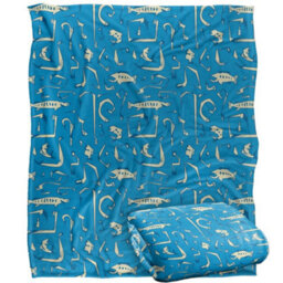 Jq Licensing Silky Fishing Rod Supersoft Blanket Blue/cream (One Size) - thumbnail 2