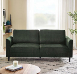 Furniturebox Uk Logan Moss Green Fabric 3 Seater Sofa - thumbnail 2