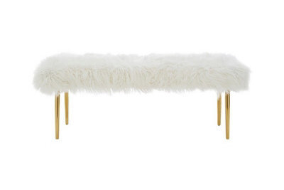 Orsina Clarence Natural Fur Effect Bench - image 1