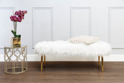 Orsina Clarence Natural Fur Effect Bench - thumbnail 4