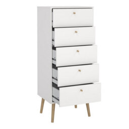 Furniture To Go Cumbria Narrow Chest With 5 Drawers - thumbnail 5
