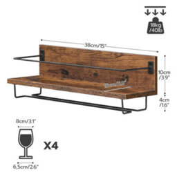 Wall Mount Wine & Glass Floating Rack - thumbnail 2