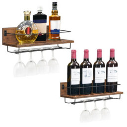 Wall Mount Wine & Glass Floating Rack - thumbnail 3