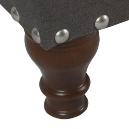 Luxury Living Chelsea Storage Ottoman Bench - Charcoal/chrome Upholstered With Flip Lid - thumbnail 5